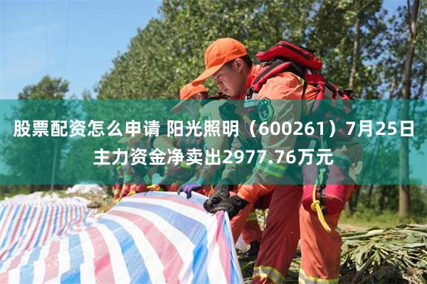 股票配资怎么申请 阳光照明（600261）7月25日主力资金净卖出2977.76万元