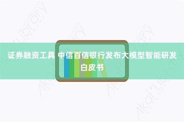 证券融资工具 中信百信银行发布大模型智能研发白皮书